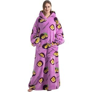 ⭐Sweat Passion Fruit Warm Giant Hoodie Thick Flannel Blanket with Sleeve